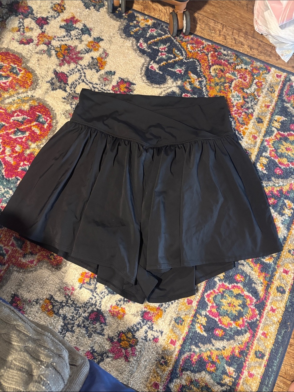 Women's Black Athletic Short with Wide Waistband